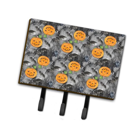 Carolines Treasures Watecolor Halloween Jack-O-Lantern Bats Leash or Key Holder, 6 x 2 x 9 in. BB7525TH68